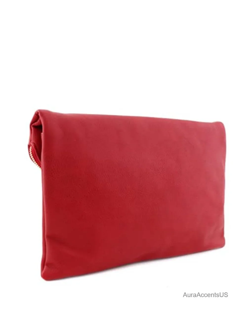 XL Faux Leather Envelope Clutch Evening Bag with Detachable Chain Strap